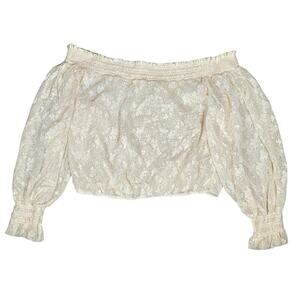 Free People Emily Lace Off the Shoulder Top Boho Size XL